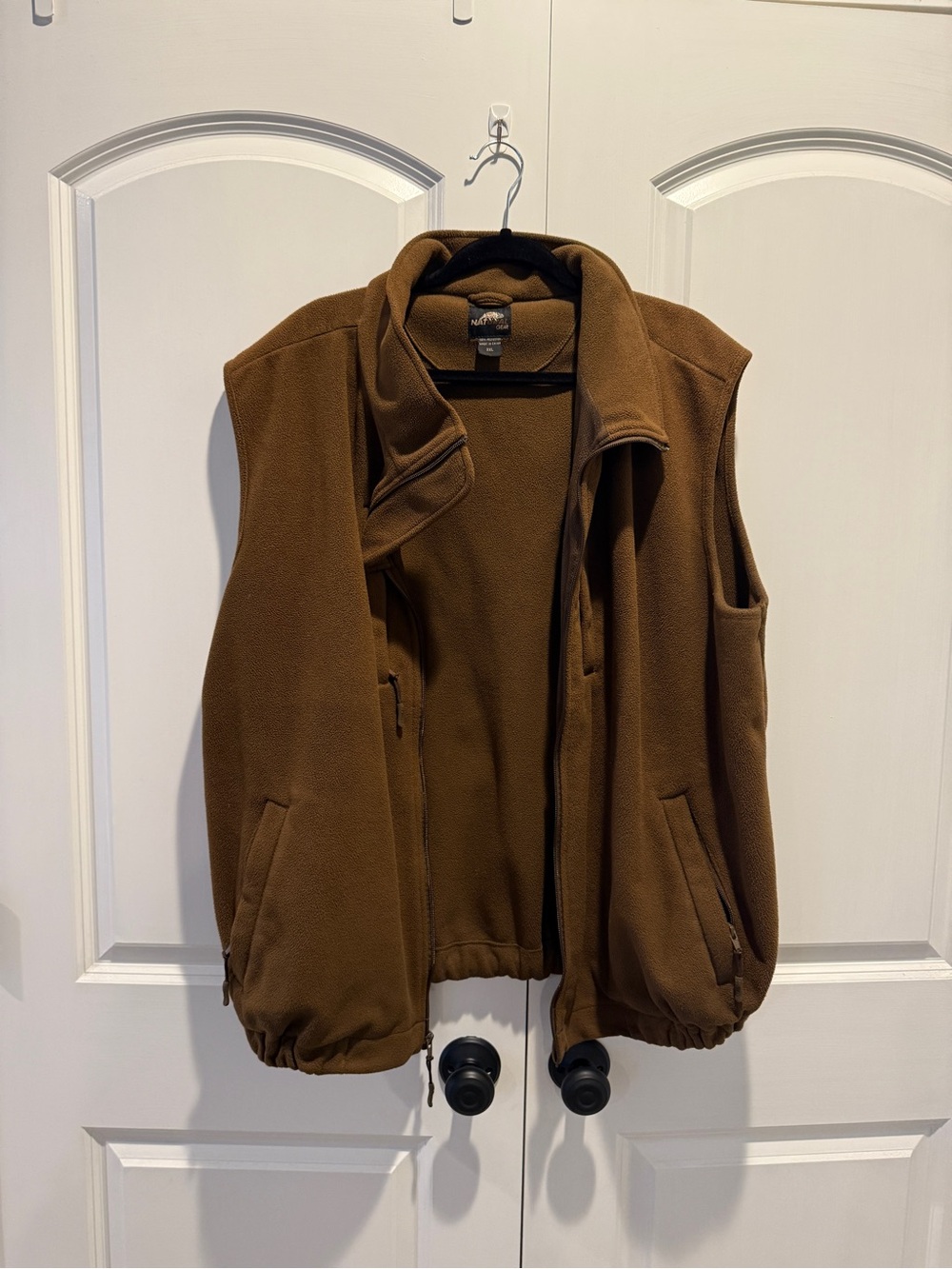 Men's Brown Fleece Vest - Natural Gear 3XL